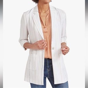NWOT NIC+ZOE White Rayon Striped Jacket | Size XS